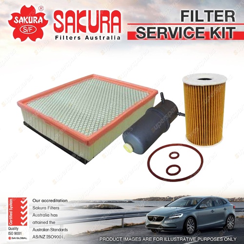 Sakura Oil Air Fuel Filter Service Kit for Volkswagen Amarok 2H 2.0L TDi 11-on