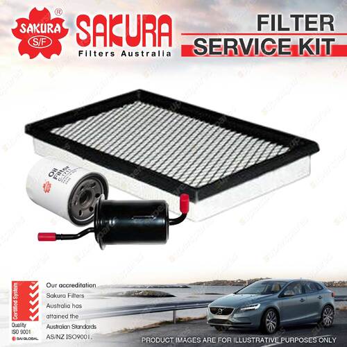 Sakura Oil Air Fuel Filter Service Kit for Mazda 626 GE 2.2L 01/92-12/97