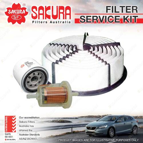 Sakura Oil Air Fuel Filter Service Kit for Holden Rodeo KB43 KB49 TFR16 TFR25 R7