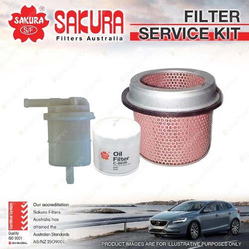 Sakura Oil Air Fuel Filter Service Kit for Mitsubishi Express Van SJ 2.0L 94-03