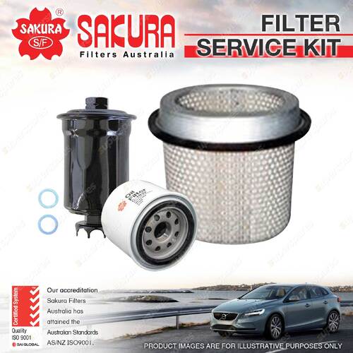 Sakura Oil Air Fuel Filter Service Kit for Hyundai Lantra KF 1.8L 10/92-1995