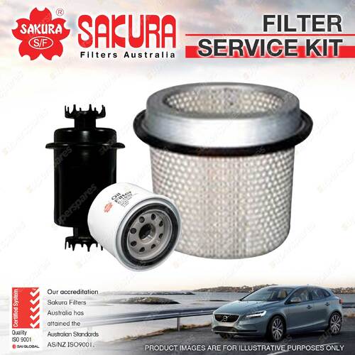 Sakura Oil Air Fuel Filter Service Kit for Hyundai Sonata AF 2.4L 03/89-12/91