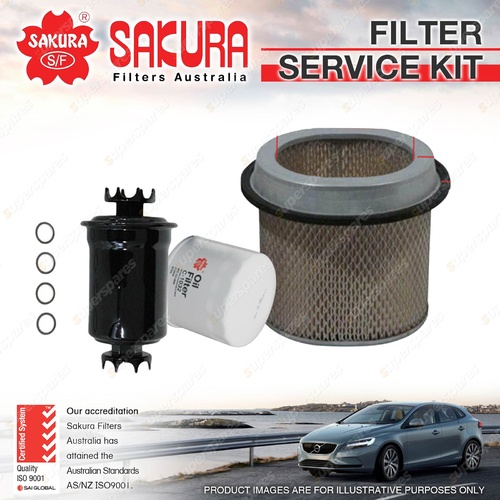 Sakura Oil Air Fuel Filter Service Kit for Mitsubishi Lancer CA CB 1.5L 89-91