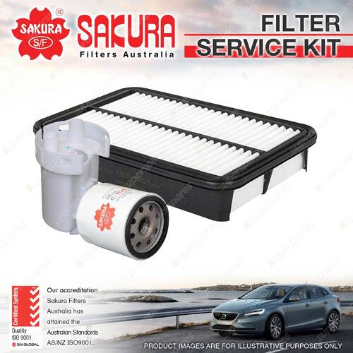 Sakura Oil Air Fuel Filter Service Kit for Toyota MR2 Spyder ZZW30R 1.8L 00-06