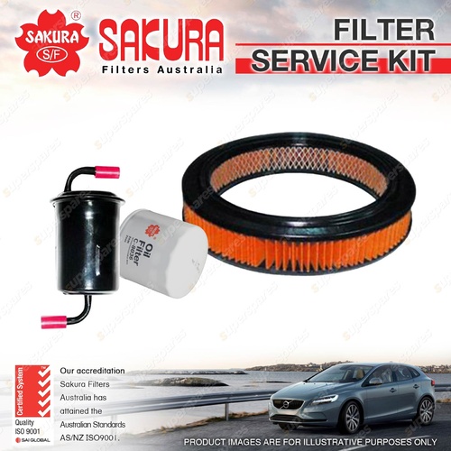 Sakura Oil Air Fuel Filter Service Kit for Mazda 121 DB Hatch 1.5L 12/93-1998