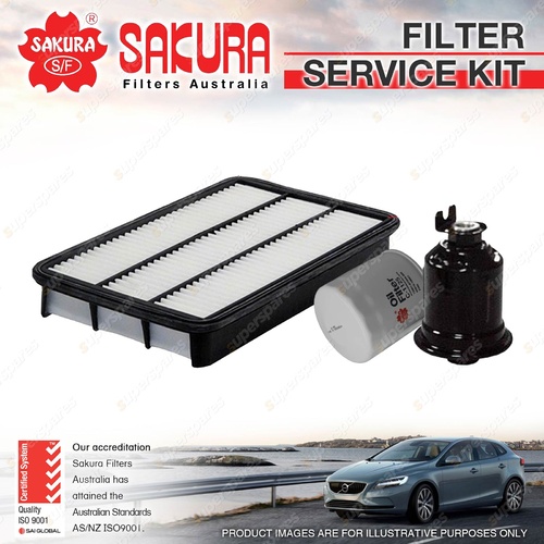 Sakura Oil Air Fuel Filter Service Kit for Toyota Celica ST204 2.2L 03/94-11/99