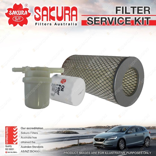 Sakura Oil Air Fuel Filter Service Kit for Toyota Hiace RZH103 RZH113 125 93-98