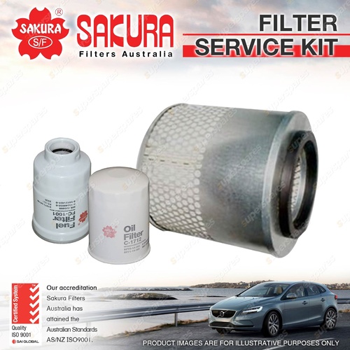 Sakura Oil Air Fuel Filter Service Kit for Isuzu MU 2.8L TD 07/90-11/95