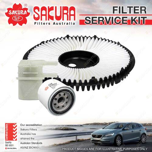 Sakura Oil Air Fuel Filter Service Kit for Mitsubishi Lancer CB 1.5L 09/90-11/91