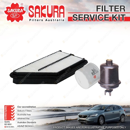 Sakura Oil Air Fuel Filter Service Kit for Honda Prelude BB 2.2L 01/97-2002