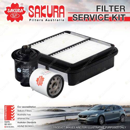 Sakura Oil Air Fuel Filter Service Kit for Toyota Paseo EL54R 1.5L 12/95-12/99