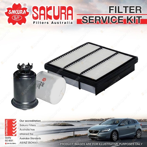 Sakura Oil Air Fuel Filter Service Kit for Mitsubishi Pajero NJ NK NL 3.5L 95-00