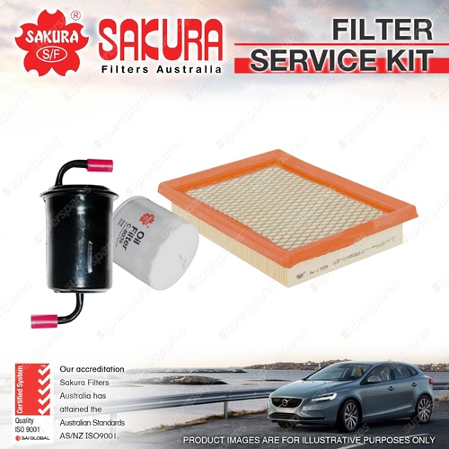 Sakura Oil Air Fuel Filter Service Kit for Ford Festiva WF 1.3L 1.5L Petrol 4Cyl