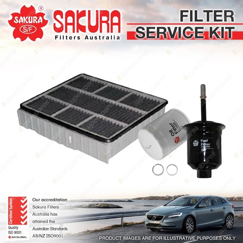 Sakura Oil Air Fuel Filter Service Kit for Mitsubishi Magna TJ II 3.5L V6 02-03