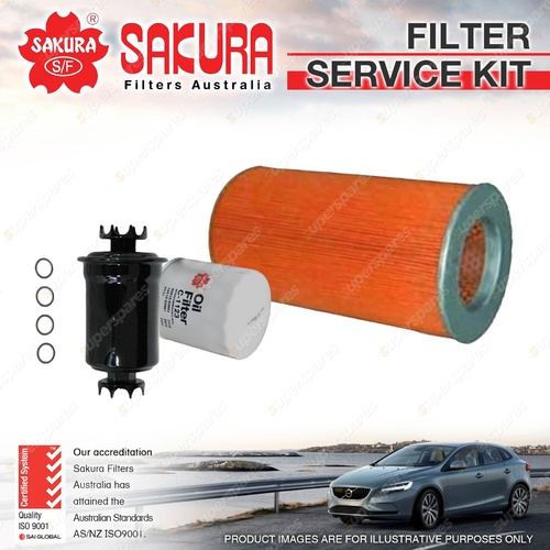 Sakura Oil Air Fuel Filter Service Kit for Toyota Hiace RCH12 2.4L 10/95-02/05