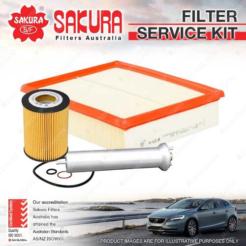 Sakura Oil Air Fuel Filter Service Kit for BMW X5 E53 4.8L V8 08/04-02/07