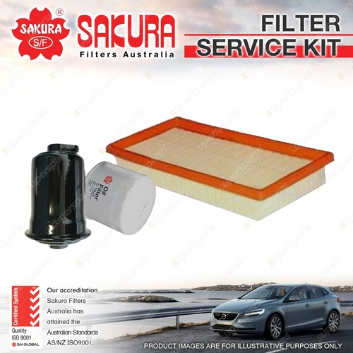 Sakura Oil Air Fuel Filter Service Kit for Hyundai Coupe RD Lantra KW Petrol