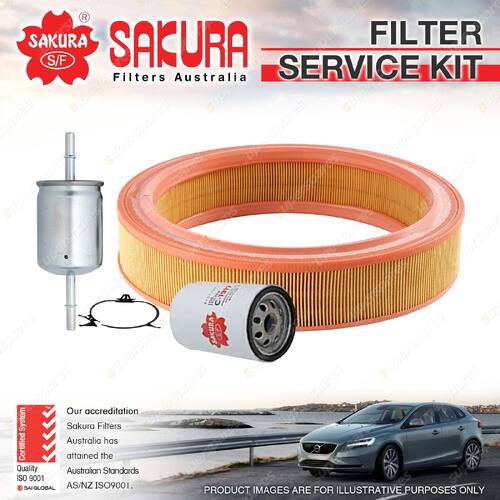 Sakura Oil Air Fuel Filter Service Kit for Volkswagen Polo 6N 1.6L 10/96-2002