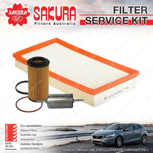 Sakura Oil Air Fuel Filter Service Kit for Volvo C30 LE S 2.4L 03/07-08/10