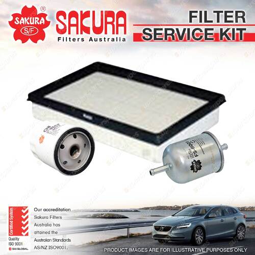 Sakura Oil Air Fuel Filter Service Kit for Holden Astra TR 1.6 1.8 2.0L Petrol