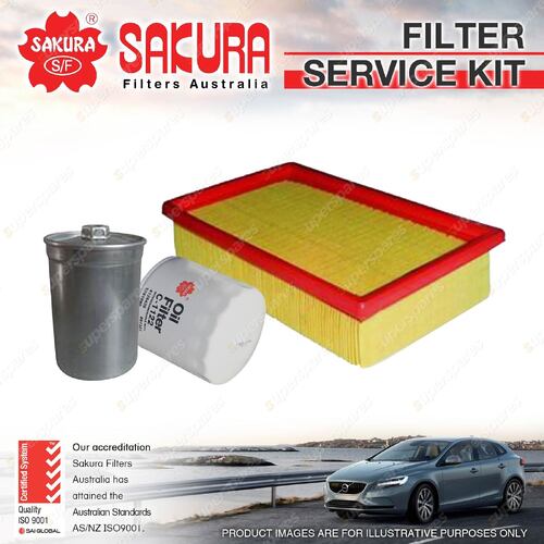 Sakura Oil Air Fuel Filter Service Kit for Volvo 940 960 S90 V90 SE 4Cyl 6Cyl