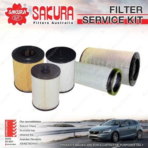 Sakura Oil Air Fuel Filter Service Kit for Mitsubishi FUSO FV54J 12.9L TD 08-11