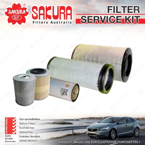 Sakura Oil Air Fuel Filter Service Kit for Mitsubishi FUSO FS527 FV517 FV547