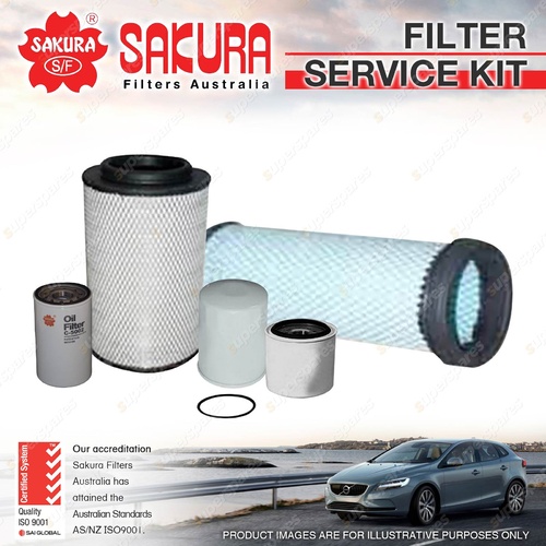 Sakura Oil Air Fuel Filter Service Kit for Hino Ranger Pro 6 FD1J 8.0L TD 03-09