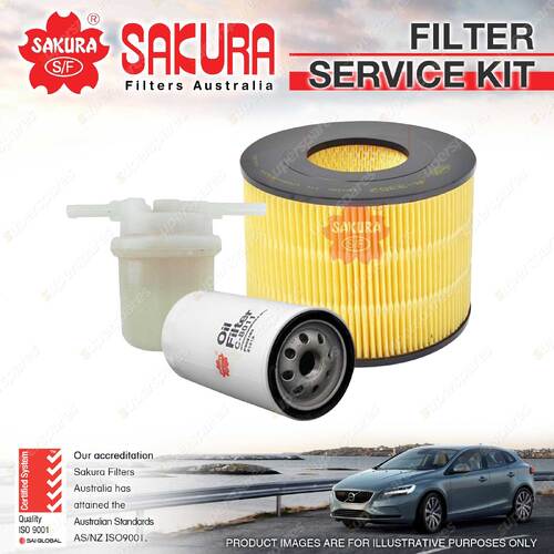 Sakura Oil Air Fuel Filter Service Kit for Toyota Coaster Bus RB13 20 2.4L 80-92