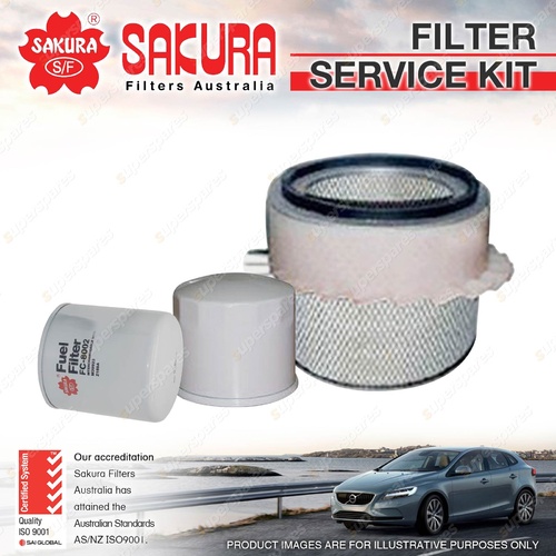 Sakura Oil Air Fuel Filter Service Kit for Isuzu NKR57 3.3L D 1984-11/87