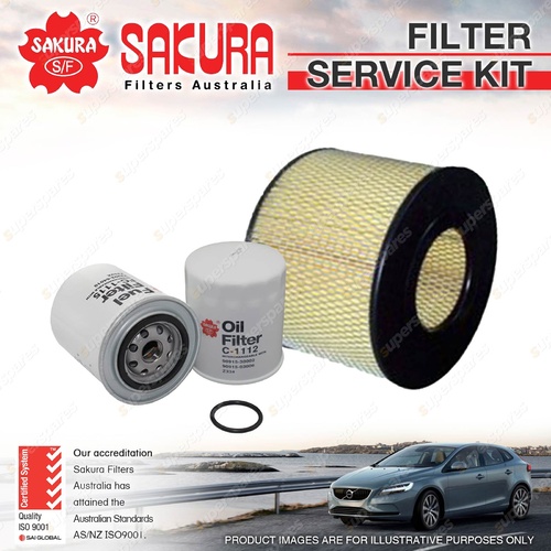 Sakura Oil Air Fuel Filter Service Kit for Toyota Coaster Bus BB50 4.1L TD 03-06