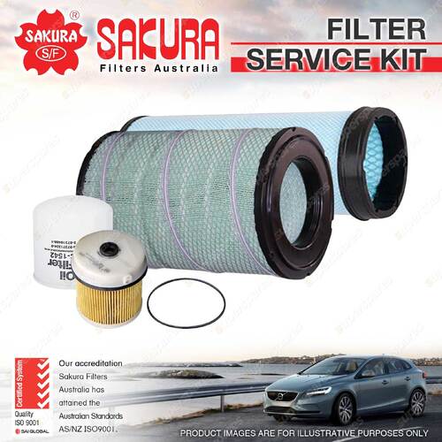 Sakura Oil Air Fuel Filter Service Kit for Isuzu FRD90 FRR90 FSS90 5.2L TD