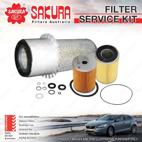 Sakura Oil Air Fuel Filter Service Kit for Isuzu JCR420 JCR500 SBR422 Diesel