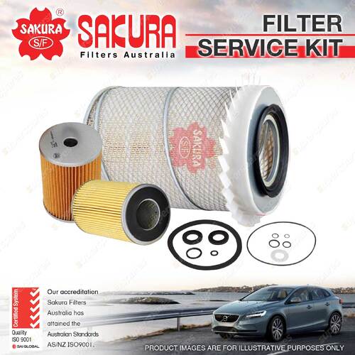 Sakura Oil Air Fuel Filter Service Kit for Hino FD17 GD17 6.4L Diesel 6Cyl