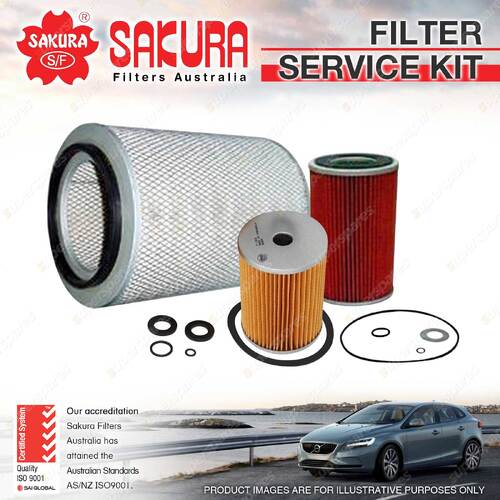 Sakura Oil Air Fuel Filter Service Kit for Hino Bus BC144 5.8L D 1987-1995