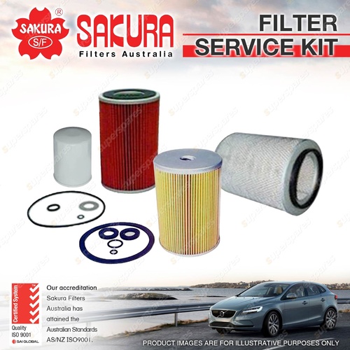 Sakura Oil Air Fuel Filter Service Kit for Hino FC14 Fleeter 5.8L D 1985-1992