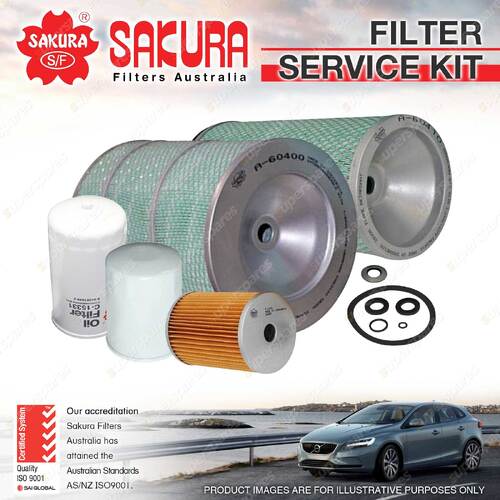 Sakura Oil Air Fuel Filter Service Kit for Isuzu FSR32 FTR32 7.1L Diesel