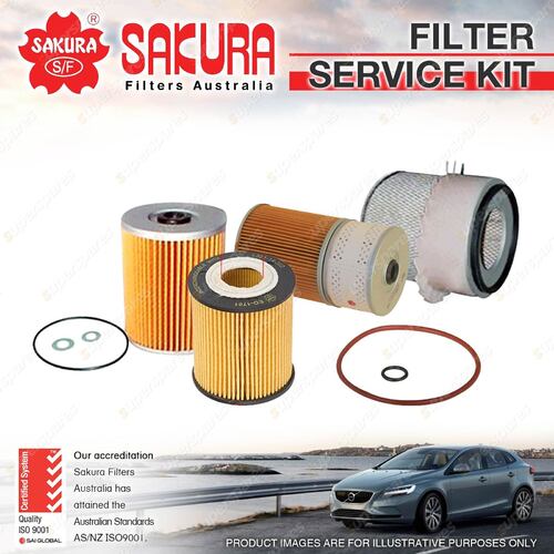 Sakura Oil Air Fuel Filter Service Kit for Mitsubishi FUSO Fighter FK115 FM215