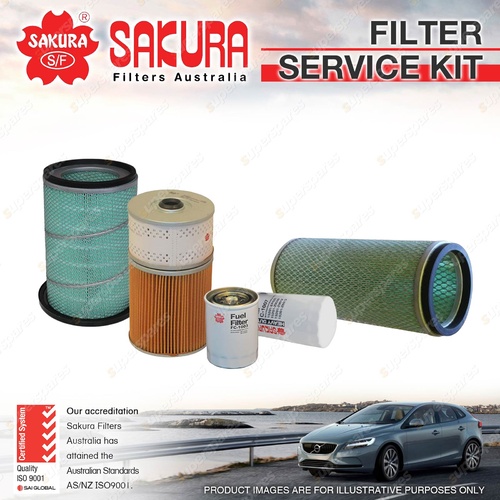 Sakura Oil Air Fuel Filter Service Kit for Mitsubishi FUSO Fighter FK415 FK417