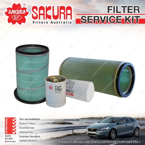 Sakura Oil Air Fuel Filter Service Kit for Mitsubishi FUSO Fighter FK618 FM557