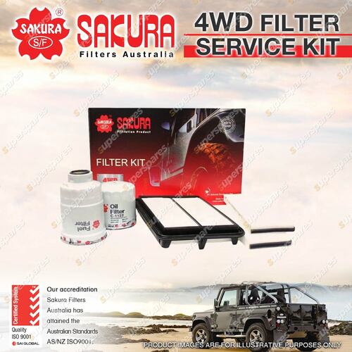 Sakura 4WD Filter Service Kit for Nissan Navara D40 YD25 4Cyl Refer RSK34C