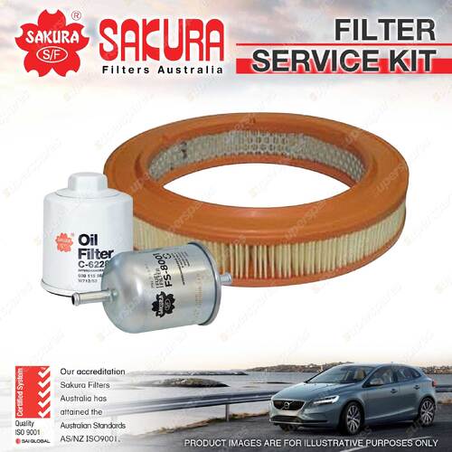 Sakura Oil Air Fuel Filter Service Kit for Seat Ibiza CLX 1.4L 4Cyl 01/95-1998