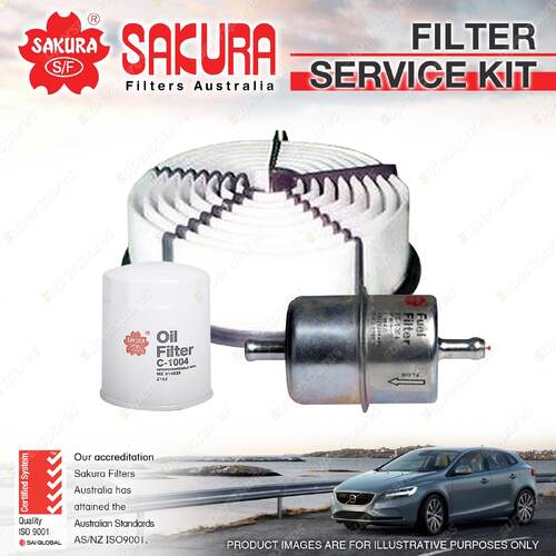 Sakura Oil Air Fuel Filter Kit for Holden Rodeo KB43 KB49 2.3L 4ZD1 1985-1988