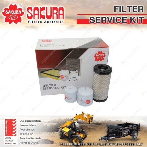 Sakura Oil Air Fuel Filter Service Kit for Kubota KX018-4 0.9L D902 2013-On