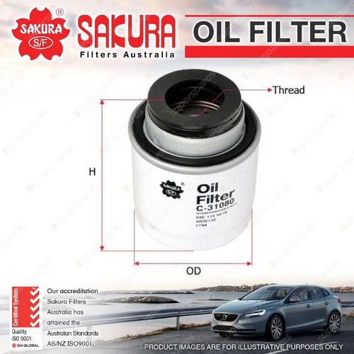 Sakura Oil Filter for SEAT IBIZA V TSI TOLEDO IV TFSI CFNA CBZA CBZB CAXA