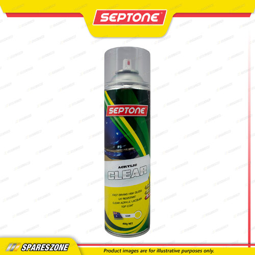 Septone Acrylic Paint Topcoat Clear Aerosol Spray 400 Gram UV Resistant