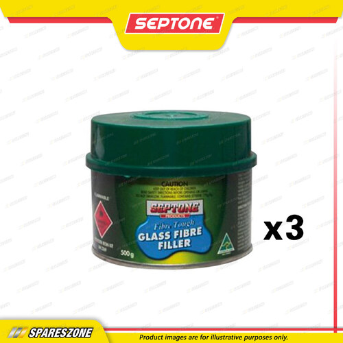 3 x Septone Fibre Tough Glass Fibre Filler 500G Resists Shrinkage and Waterproof