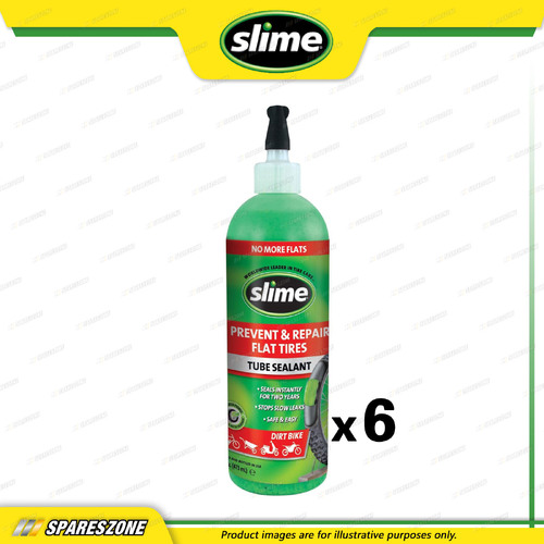 6 x Slime Tube Sealants Prevent and Repair Flat Tires 473ML Safe and Easy