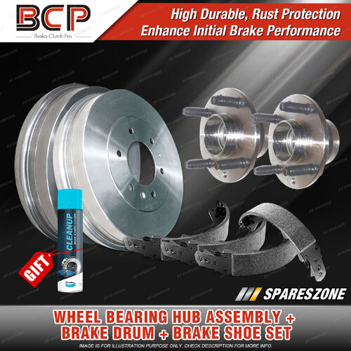 Rear Wheel Bearing Hub Assembly + Brake Drum Shoe Kit for Ford Laser KE W/O ABS