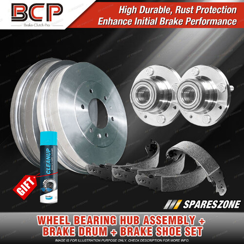 Rear Wheel Bearing Hub Ass + Brake Drum Shoe Kit for Ford Telstar AR AS W/O ABS